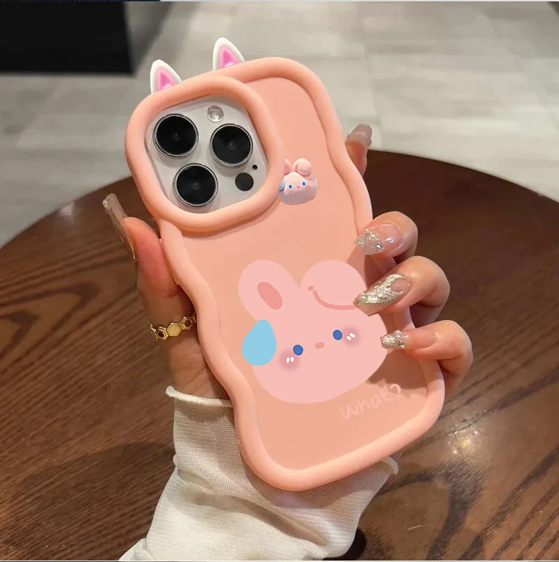 Soft Cute 3D Animal Eyes and Ears TPU Phone Case Cover