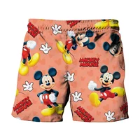 2024 Summer Harajuku New Disney Brand Cute Mickey And Minnie Anime Print Men's Swimwear Beach Shorts Fashion Casual Kids Shorts 1