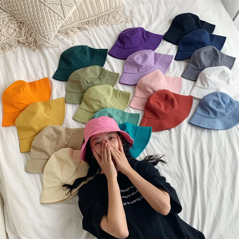 2024 New Fisherman Hat Solid Color Men and Women Couple Fisherman Hat Outdoor Travel Wear Basin Hat bucket hat 2
