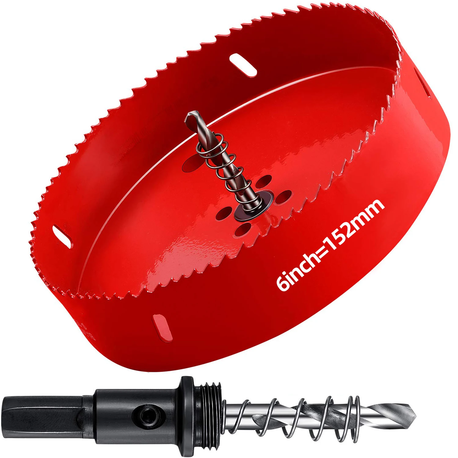 6 inch Hole Saw for Wood HSS Bi-Metal Hole Cutter 152mm for Timber Plasterboard Plastic Vent Pipe and Soft Metal Sheet 