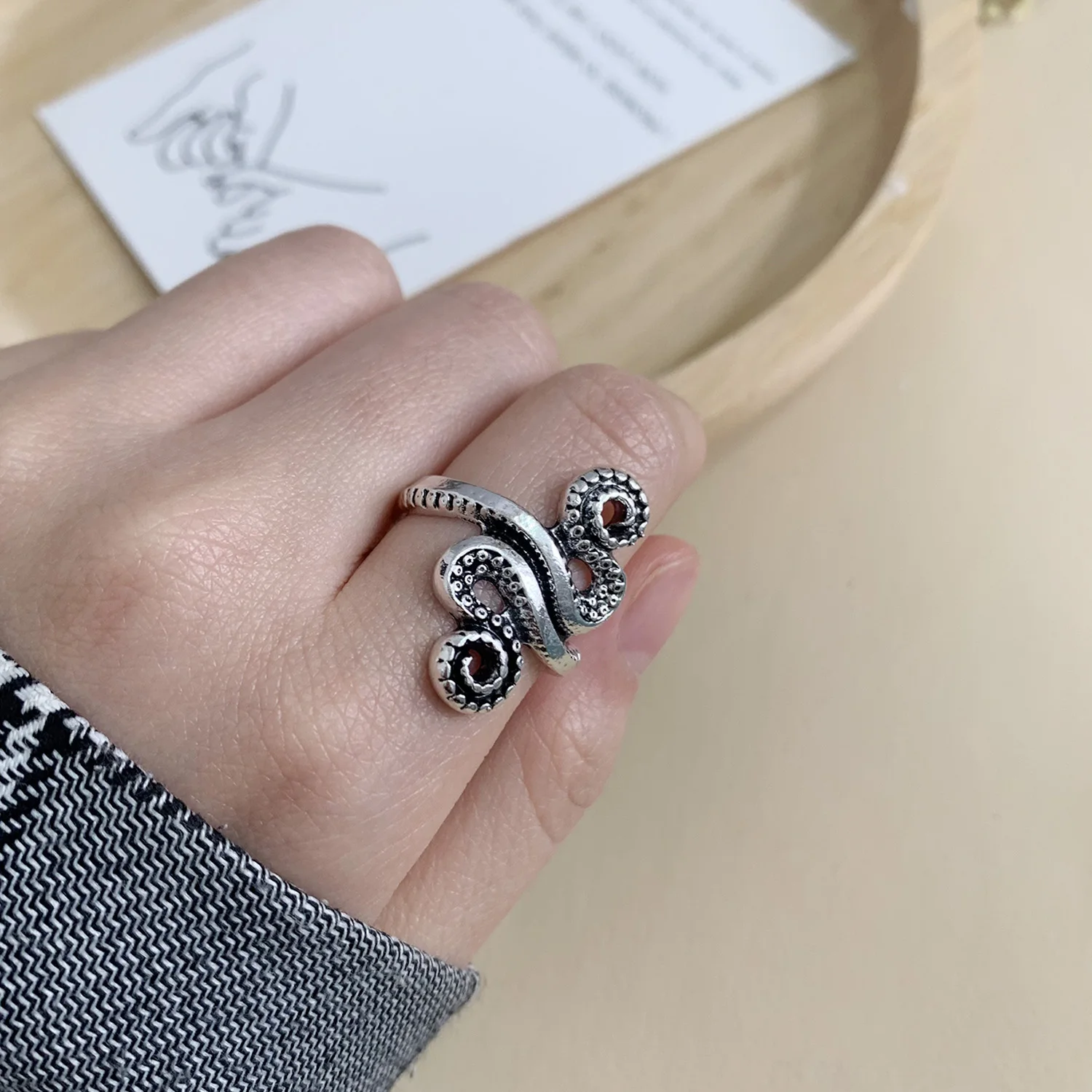 Retro Boho Schmetterling Ring Für Frauen Mode Silber Farbe Eule Engel Flügel Katze Tier Unregelmäßige Öffnung Ringe Ethnische Schmuck – Detail 14