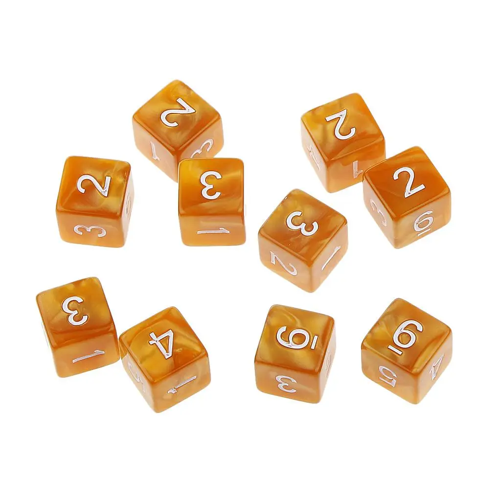 10PCS D6 Dices 6 Sided Polyhedral Digital Dice for Role Play acrylic dice game dice dice set