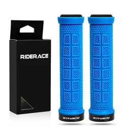 Ergonomic Anti - Skid Shockproof Rubber Bicycle Handlebar Grips (Blue)