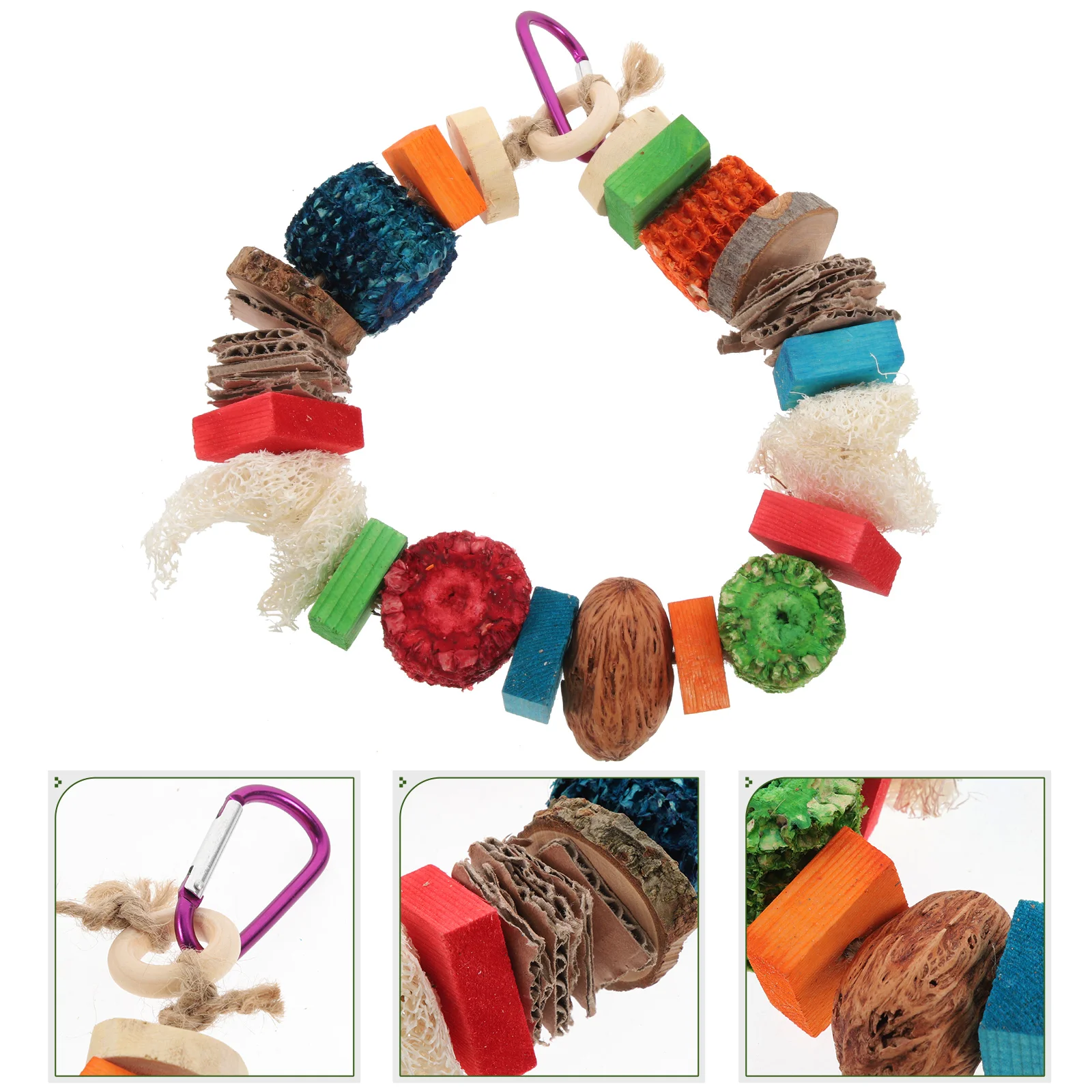 

Bird Chew Toy Accessories for Cages Wooden Parrot Toys Foraging Pine Cones Birds Chewing Parrots Hanging Shredding