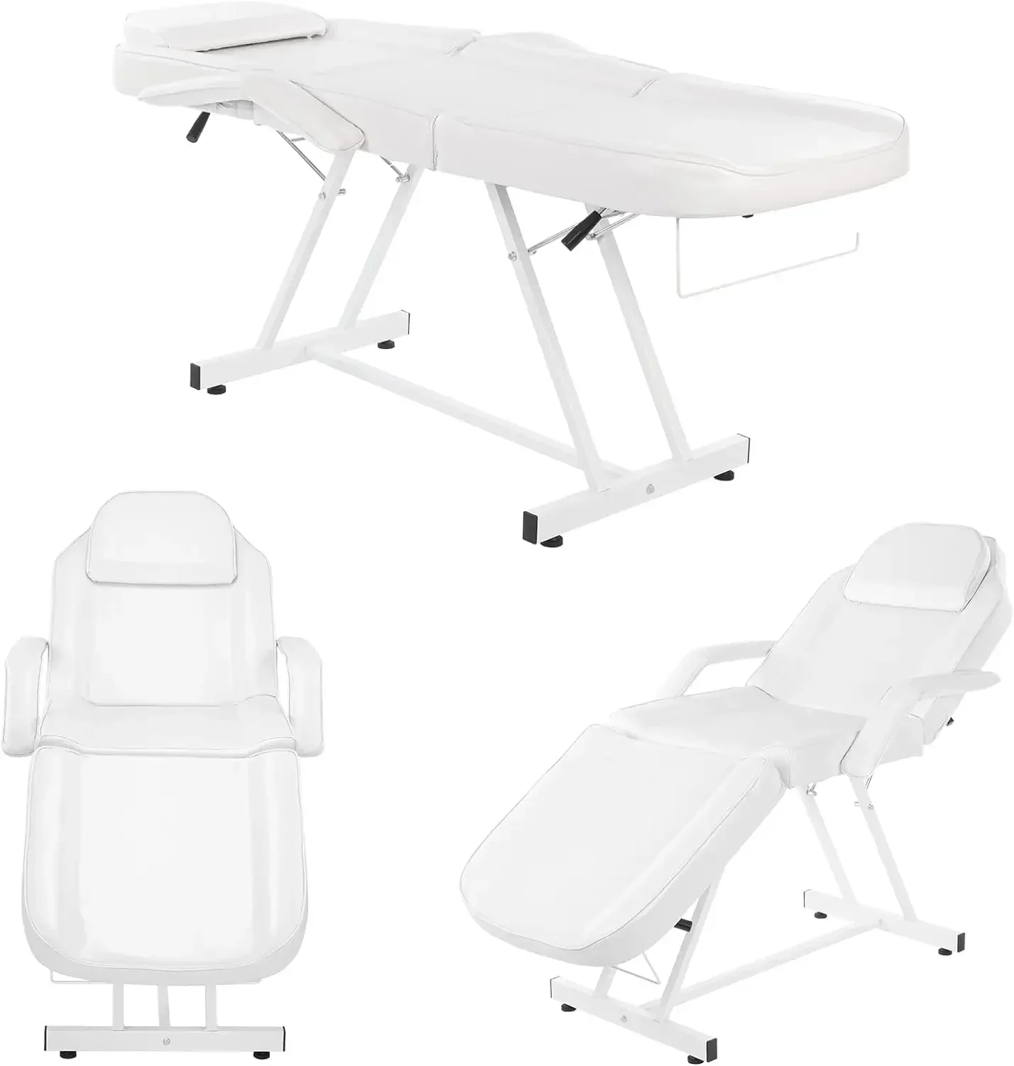 OmySalon-Silla de tatuaje para salón de masaje, cama de esteticista con taburete hidráulico, mesa de cama Facial multiusos de 3 secciones, ajustable Be