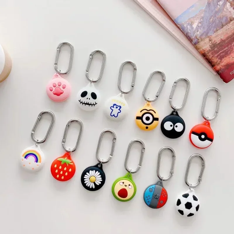 Airtag Case Cute Cartoon Soft Silicone Protective Cover For Apple Airtags Holder KeyChain Shell Tracker