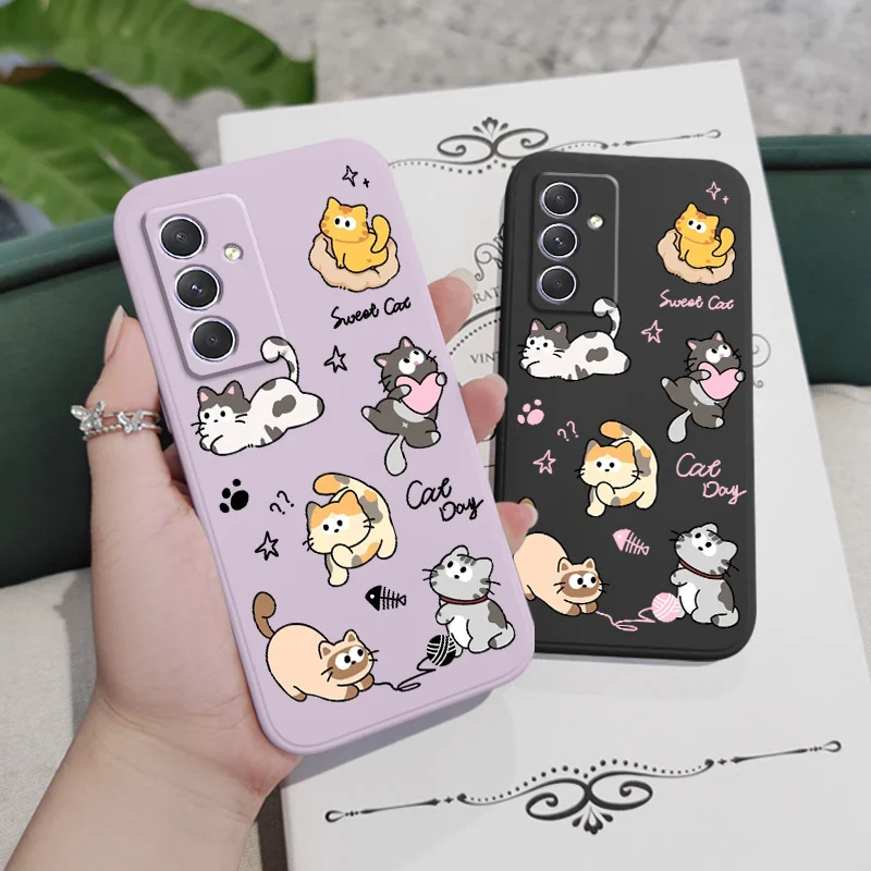 Charming Cat String Ball Phone Case for Samsung Galaxy - Durable Protective Cover with Cute Design