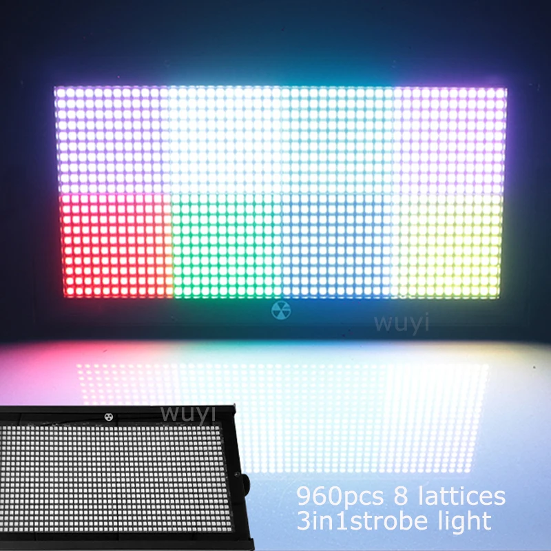 300W RGBW LED Pixel Strob Scope Light 8+8 120 Stroboscopic Wall Washer Auto Voice DMX Control for DJ Club Party Stage Disco