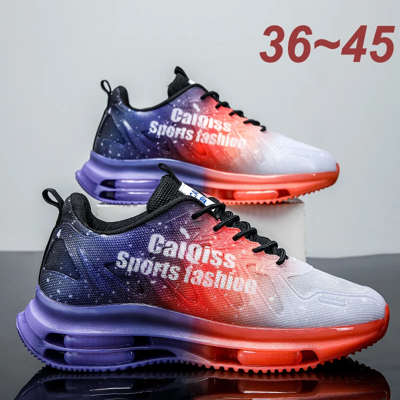 

Mens Women Shoes Double Air Cushion Sneakers 2023 Damping Casual Running Male Mesh Breathable Spring Autumn Fashion Sport Shoe