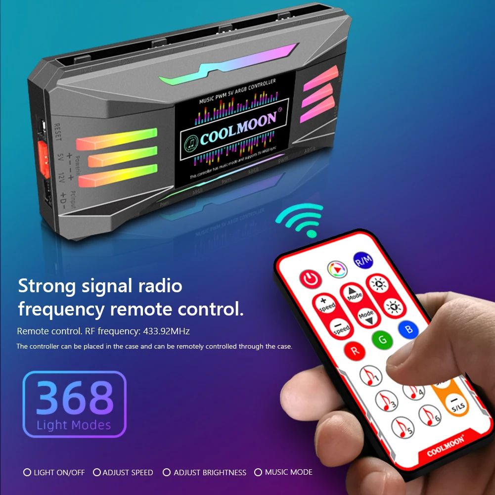 COOLMOON Music Rhythm Temperature Controller 5V 3Pin 4Pin