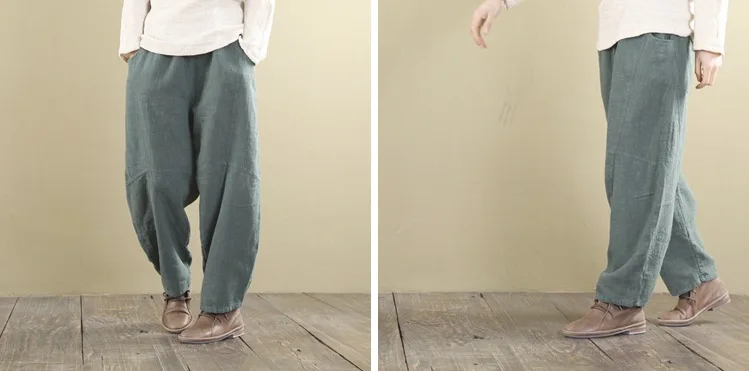 nike capri leggings Women Wide Leg Pants Elastic Waist 2022 Spring New Linen Trouser Women Pants Loose 8 Colour Vintage Vintage RV655 work pants