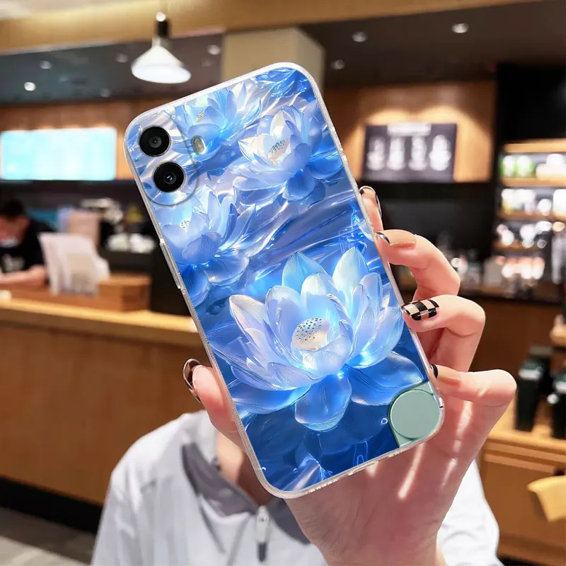 Clear Shockproof Soft Silicone Back Cover Case with Cat Design for CMF Phone 1 2A Plus and Phone 2 2A 5G