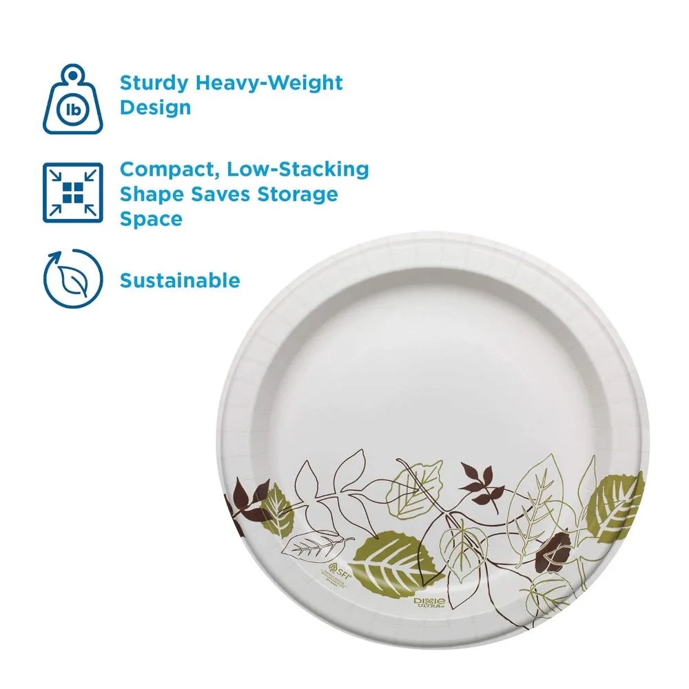 10" Heavy-Weight Paper Plates By GP PRO (Georgia-Pacific),Pathways, SXP10PATH,500 Count Bulk Pack (125 Plates Per Pack )