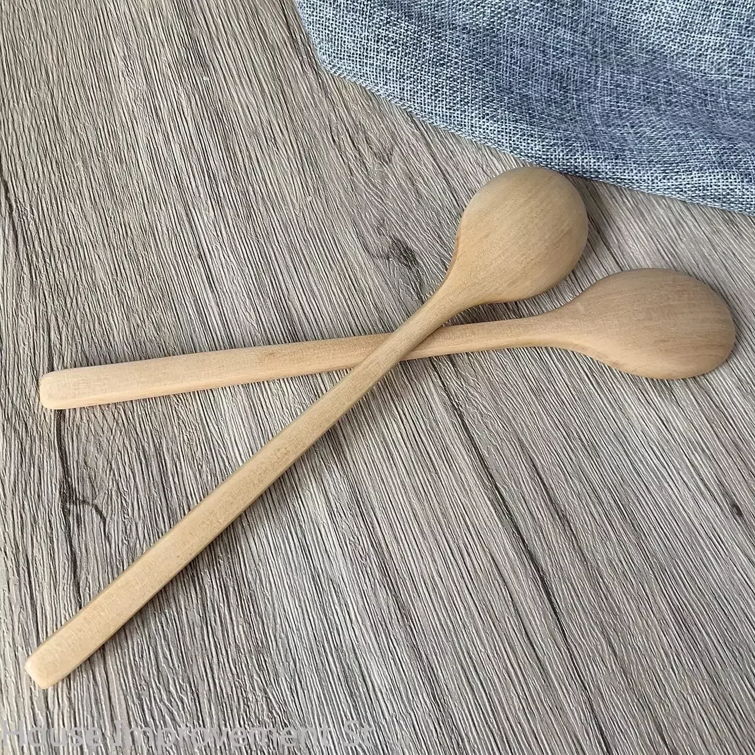9inch 6PCS Set Natural Wooden Spoon Set Mixing Stirring Coffee Spoon Japanese-Style Long Handle Mixing Kitchen Utensil