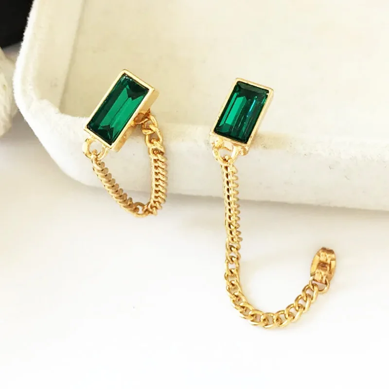 Orecchini Pendenti Da Donna Quadrati Verdi Orecchini Pendenti Con Nappe Color Oro Filo Nuova Moda Nuovi Orecchini Pendenti Cool Stuff Pendientes