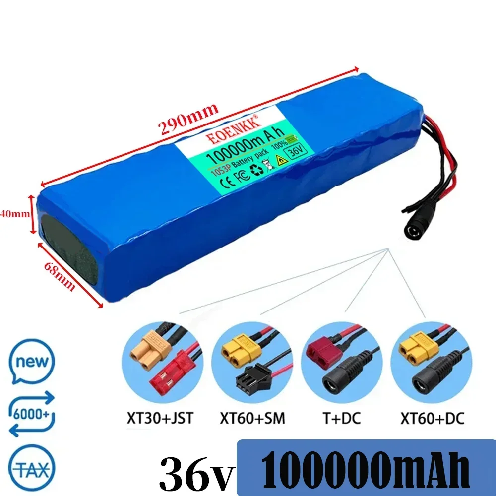 10S3P 36V 100Ah 18650 Rechargeable Lithium Battery Pack 1000W Power Modified Bicycle Electric Scooter Vehicle With BMS