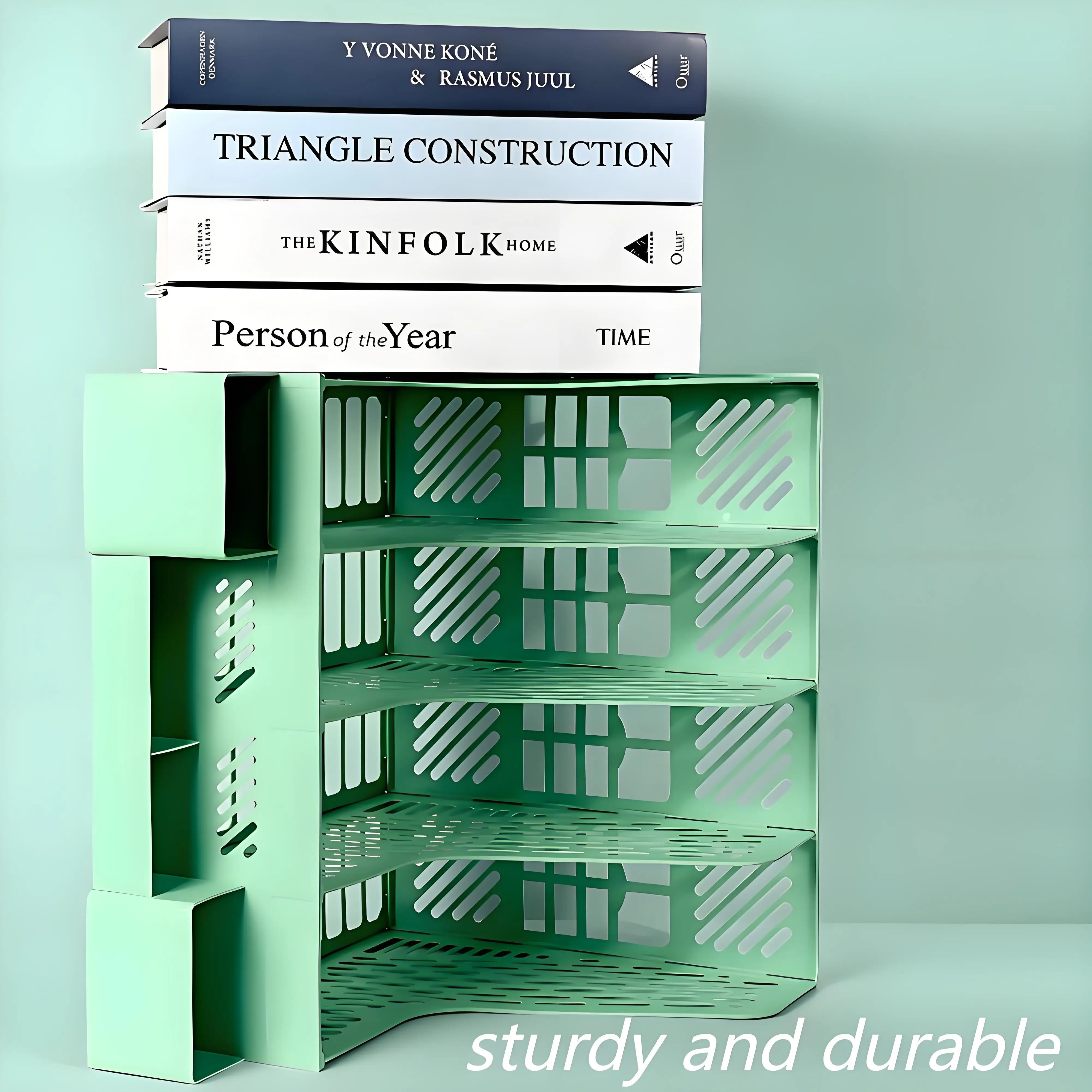 Detachable large-capacity office file organizer, desktop storage rack with 4 compartments, desktop storage organizer 2