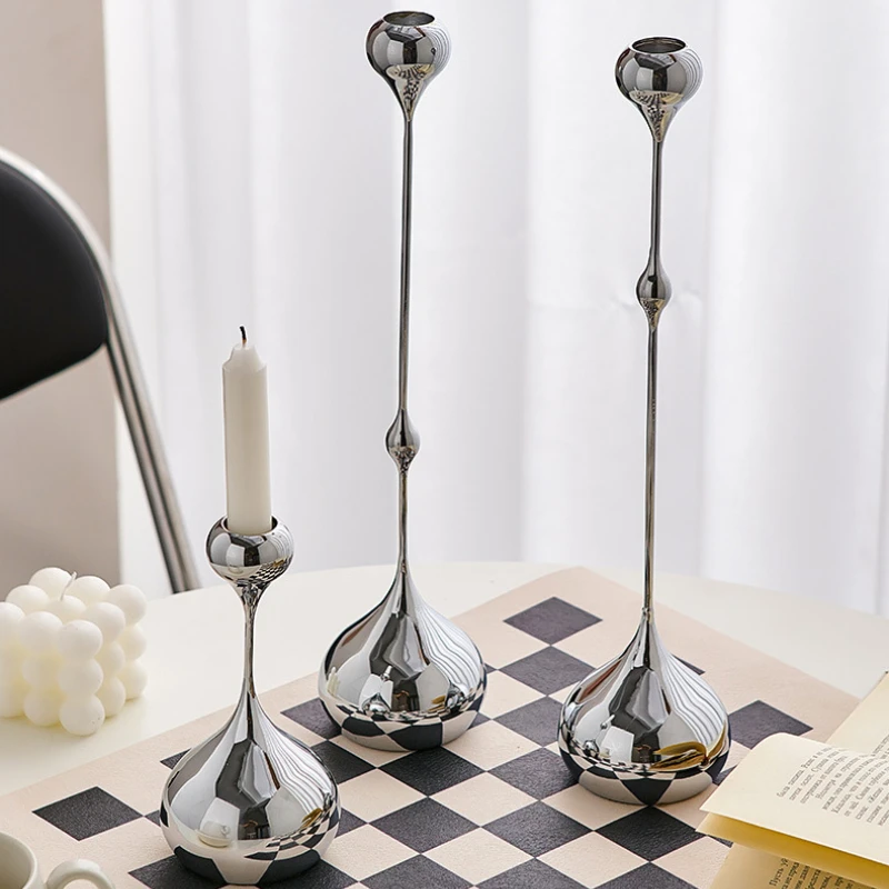 Iron Candlestick Water Drop Light Luxury Home Decoration