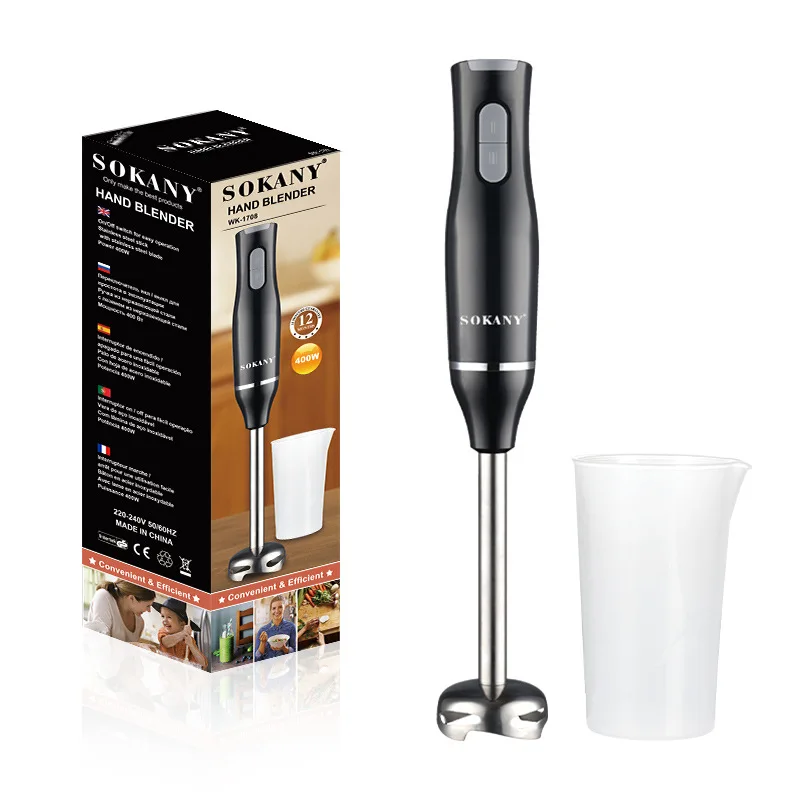 Electric Portable Immersion Blender 400 Watt 2 Mixing Speed With Stainless  Steel Blades
