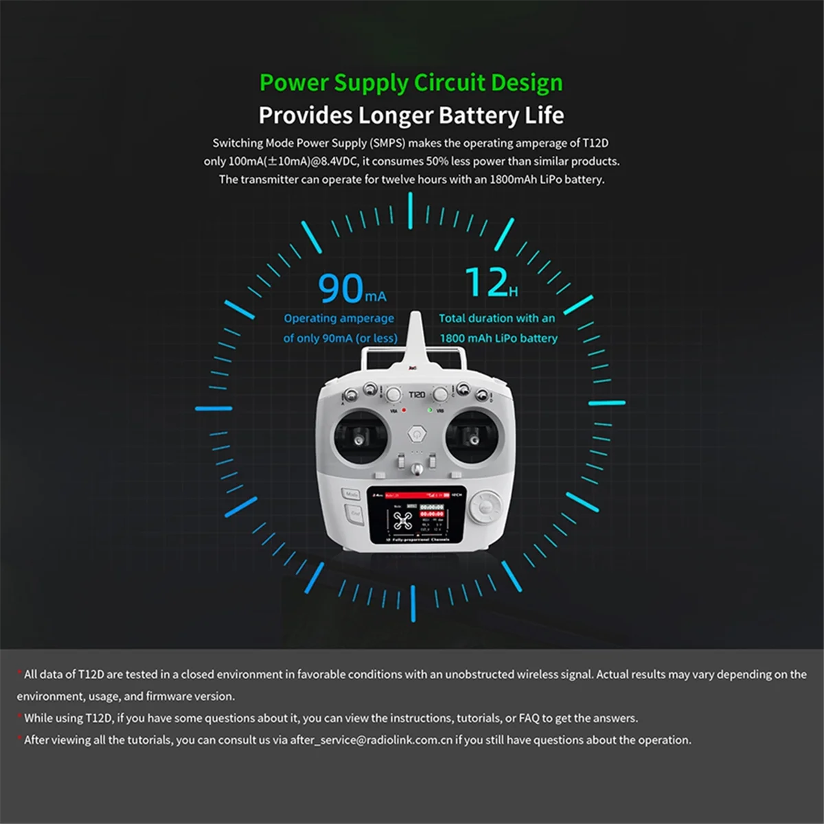 For RadioLink T12D 12CH RC Transmitter 2.4GHz Remote Controller 2.8inch LCD for FPV Drone Fixed Wing Airplane Car L