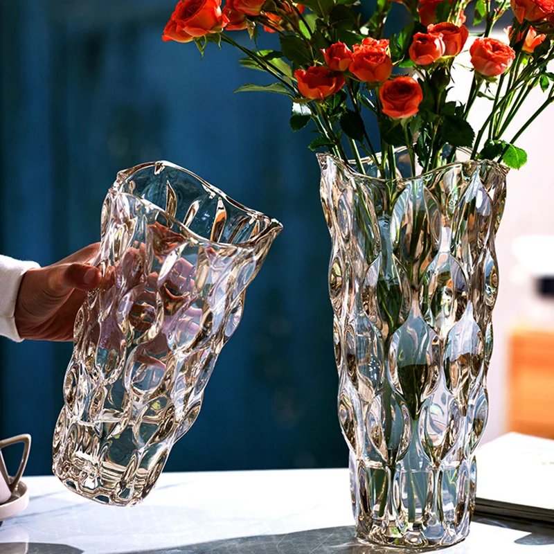 Vase en verre Transparent, Art nordique De luxe, Pots De Fleurs séchées,  plantes, chambre à coucher, Terrarium en verre - AliExpress