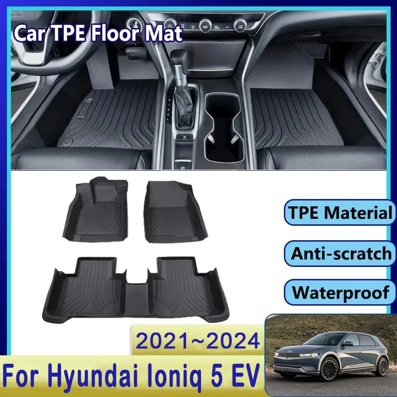 CarFloorMatForHyundaiIoniq5EV2021202220232024WaterproofMud