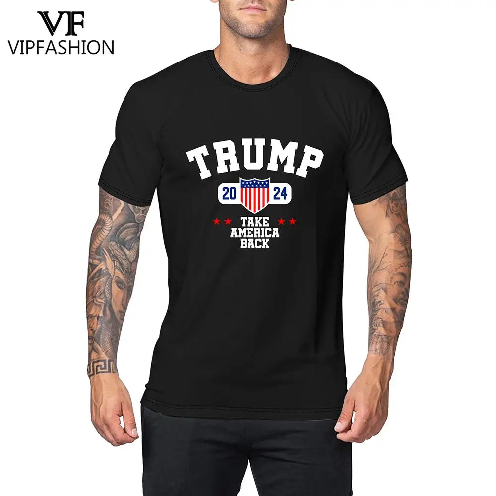 Donald Trump 2024 Take America Back Election T-shirts for Men Casual Loose Tee Shirt Never Surrender Short Sleeve Graphic Shirts