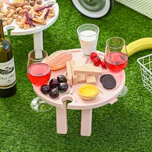 

Plastic Ultralight Portable Folding Camping Table Picnic-table Outdoor Wine Rack Lightweight Dinner Desk Picnic BBQ Snack Tray