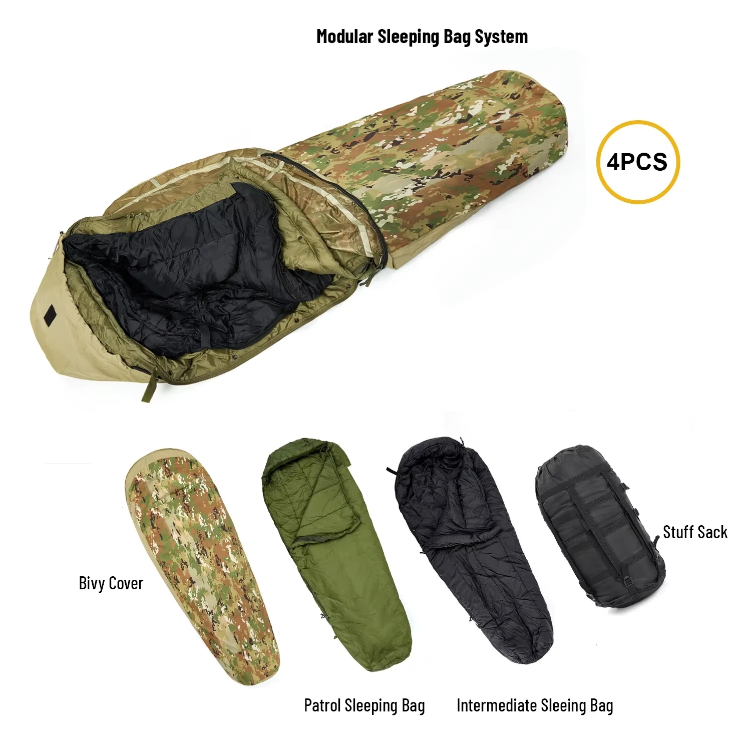 MT 陸軍 ミリタリー モジュラー寝袋システム オールシーズン防水 戦術