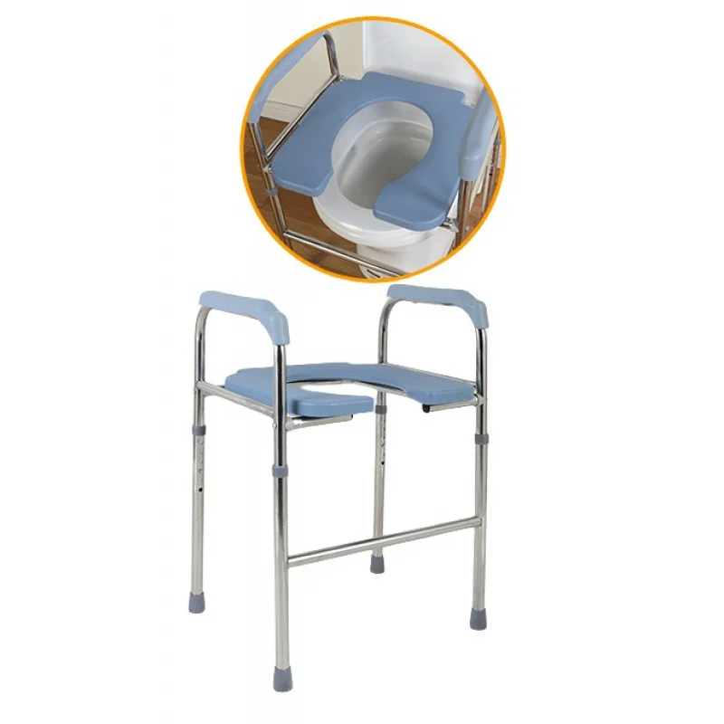 Toilet Height Booster Mobile Shelf Toilet Armrest Elderly Stool Adjustable Cushion Chair Suitable For Aging 5