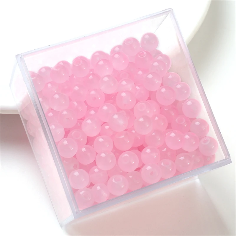 50-Piece Set of Vibrant Glass Imitation Jade Beads for Handmade Jewelry Crafting