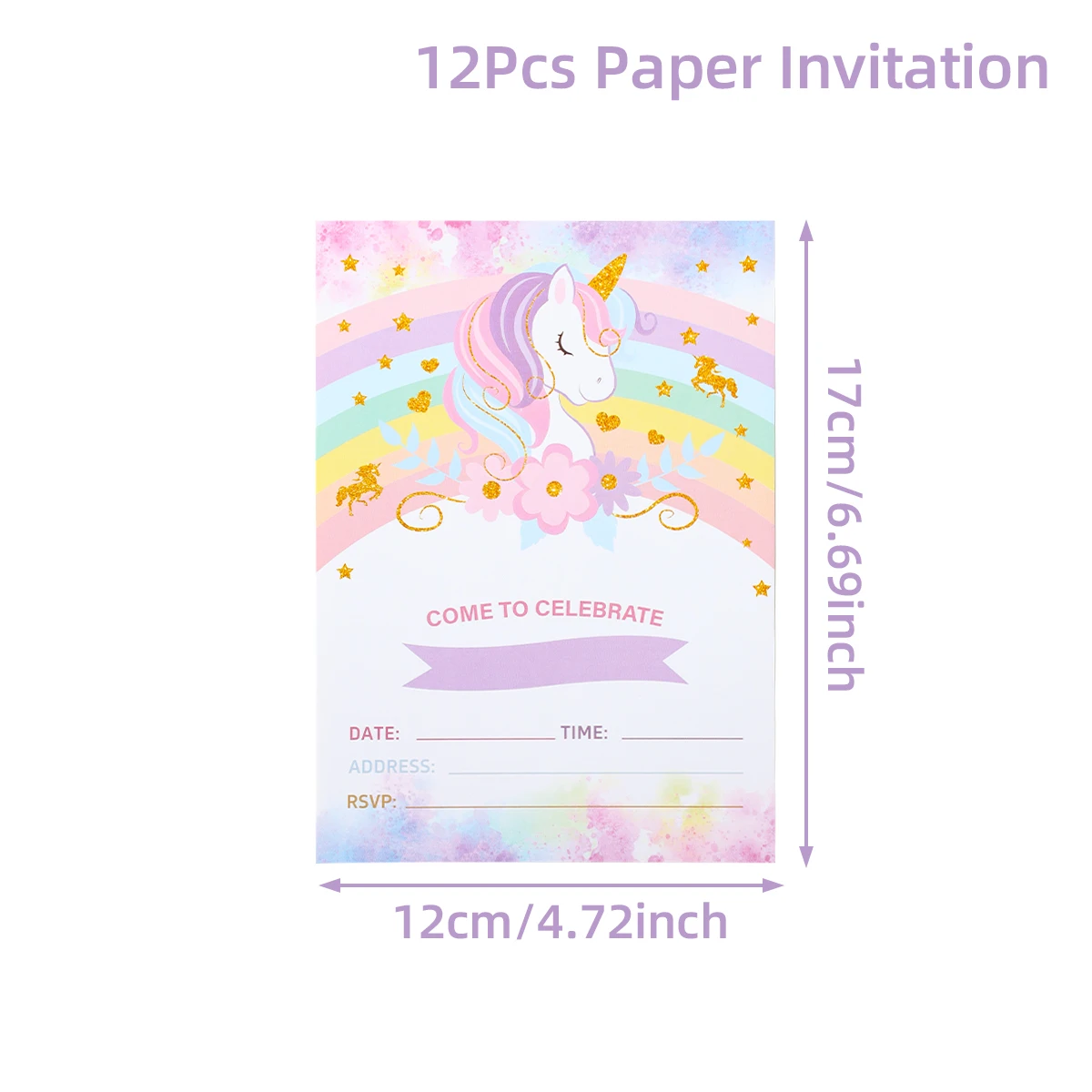 Rainbow Unicorn Birthday Party Supplies - Disposable Tableware and Decorations