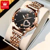 OLEVS 5189 Luxury Quartz Watch For Women Waterproof Luminous Stainless Steel Women's Watches Heart Shape Simple Dial Hand Clock 1