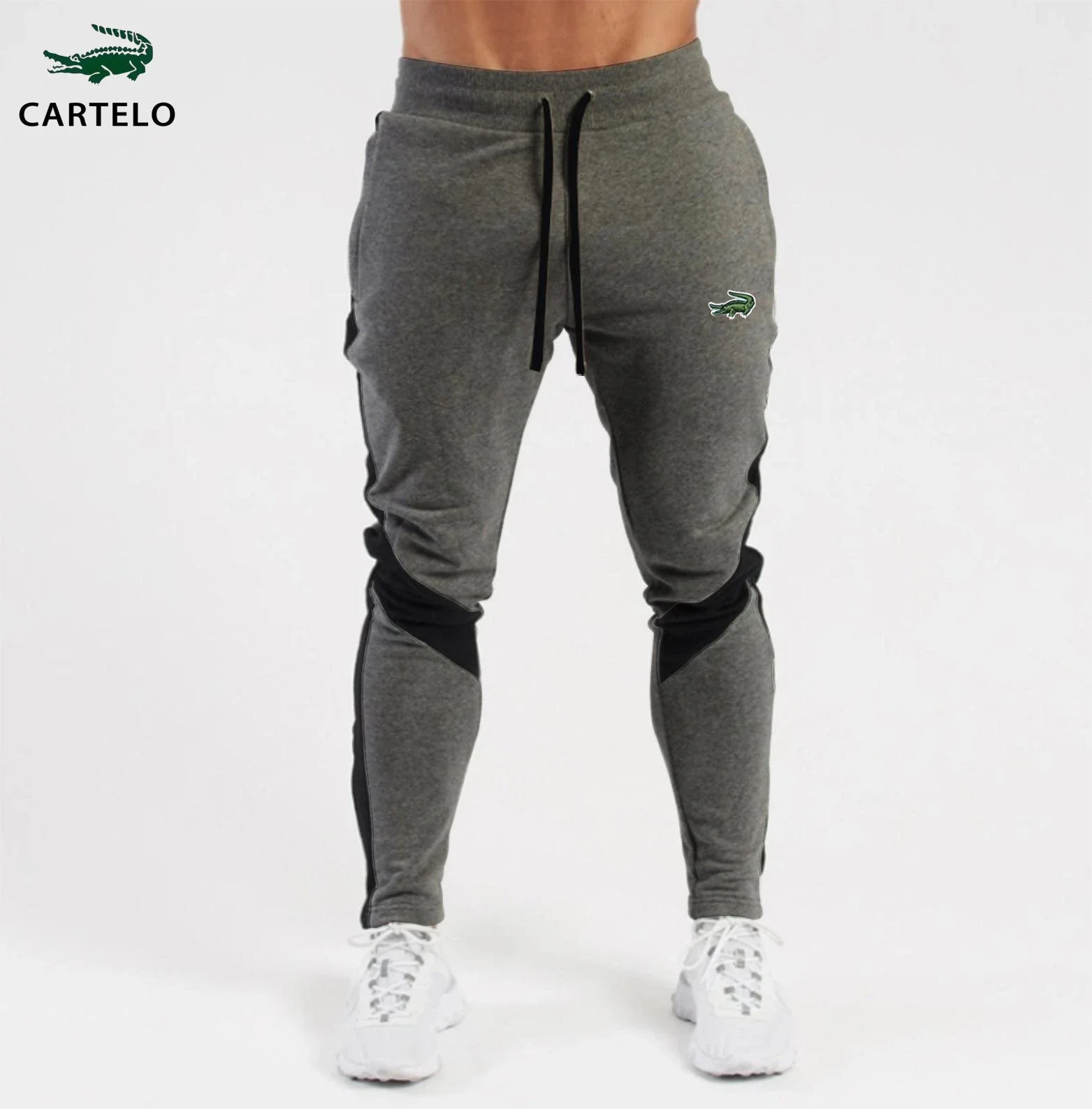 CARTELO Embroidery Men's Pants Color Matching Slim-fit PantsExercise Jogging Pants Casual Sweatpants Brand Men Clothing