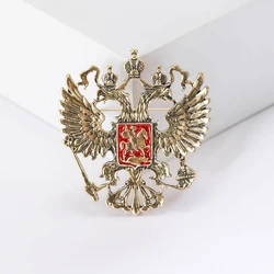 Alloy Double-headed Eagle Badge Brooches for Women and Man 3-color Pins Accessories Gifts Can Be Worn at Holiday Party
