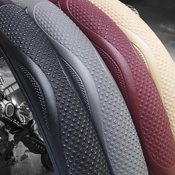 Coprivolante Universale 38cm in Pelle Traspirante Antiscivolo Accessorio Auto per Veicoli