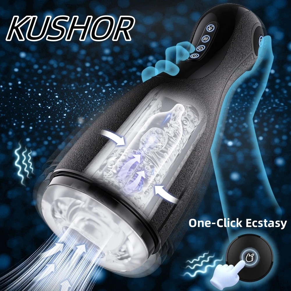 Automatischer männlicher Masturbator Cup Blowjob Masturbation Sexspielzeug für Männer mit 3 Quetschmodi & 3 Saugnäpfen & 10 Vibrationen Sextoy