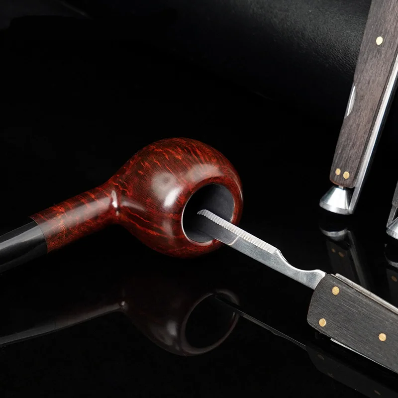 Description Picture 4 of itemMulti Function Smoke Knife, Wood Ebony Smoking Accessories, Pipe Cleaner, Tobacco Pressure Rod, Smoking Cleaning Tool, 3 in 1