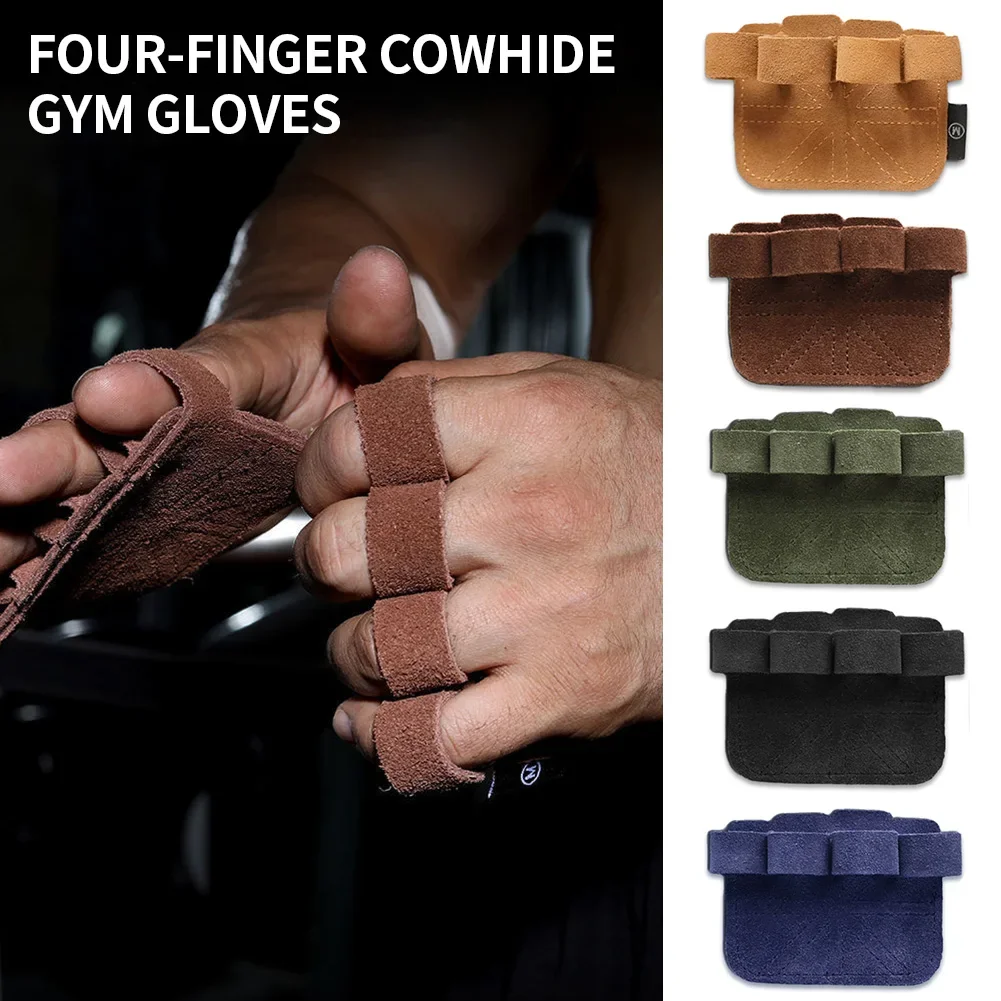 Leather Weight Lifting Training Gym Gloves Palm Protection Women Men Fitness Sports Grips Pull Ups Weightlifting Anti-Slip 1Pc