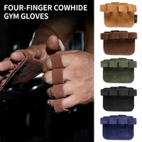 1Pc Leather Weight Lifting Training Gym Gloves Palm Protection Women Men Fitness Sports Grips Pull Ups Weightlifting Anti-Slip 2