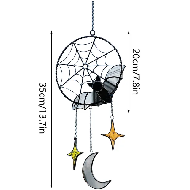 Kreatív Szél Csengő Halloween Dekorációk Gótikus Denevér Hold Csillag Lógó Dísz Ablak Fal Medálok Üdülési Party Dekorok - Image 5