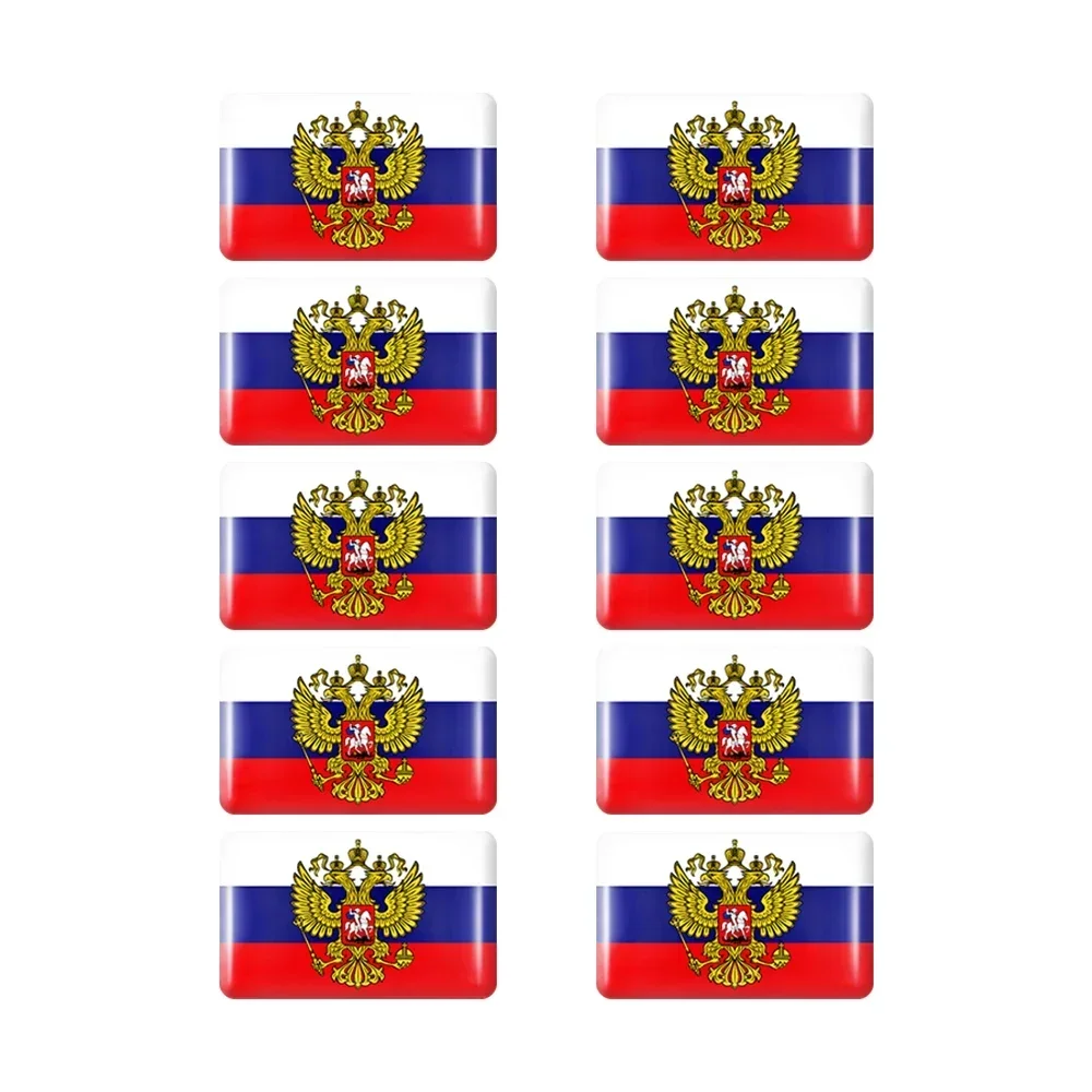 10pcs Epoxy Flag Car Stickers Set