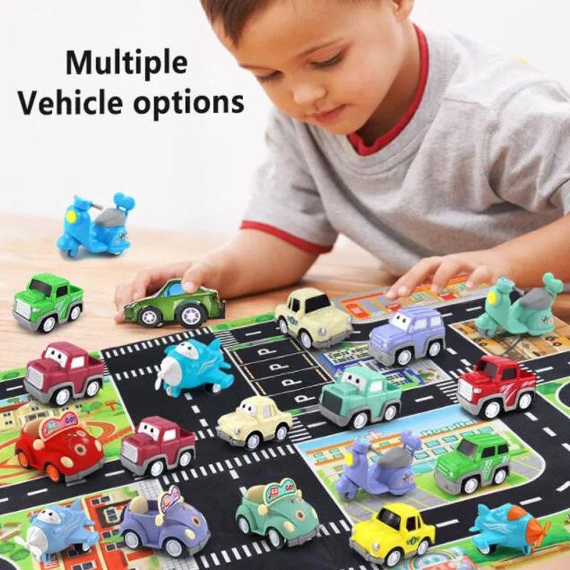 

5/8pcs New Baby Car Toys for Children's Inertial Plane Car Cartoon Pull-back Car Boys Girls Early Learning Educational Toy Gifts