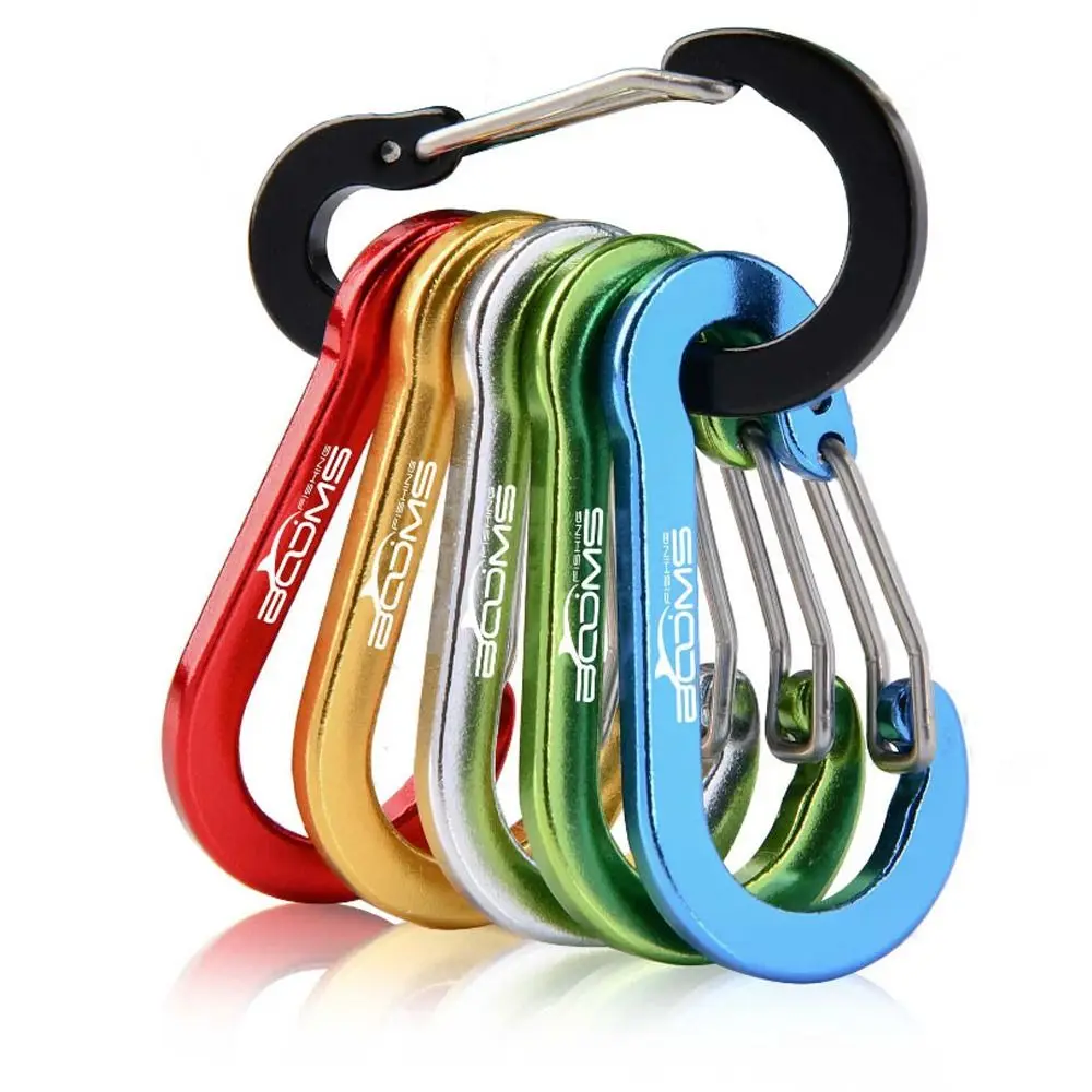 

5Pcs Aluminum Alloy Outdoor Camping Keyring D-Ring Keychain Carabiner Climbing Snap Clip Lock Buckle Hook Fishing Tool 9 Colors