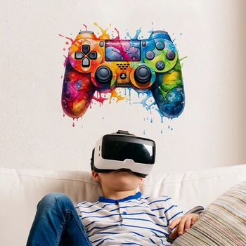 Graffiti Videogioco Joystick Adesivo Sala giochi Zona giochi Xbox Gamer Adesivo da parete Camera da letto Vinile Decorazioni per la casa