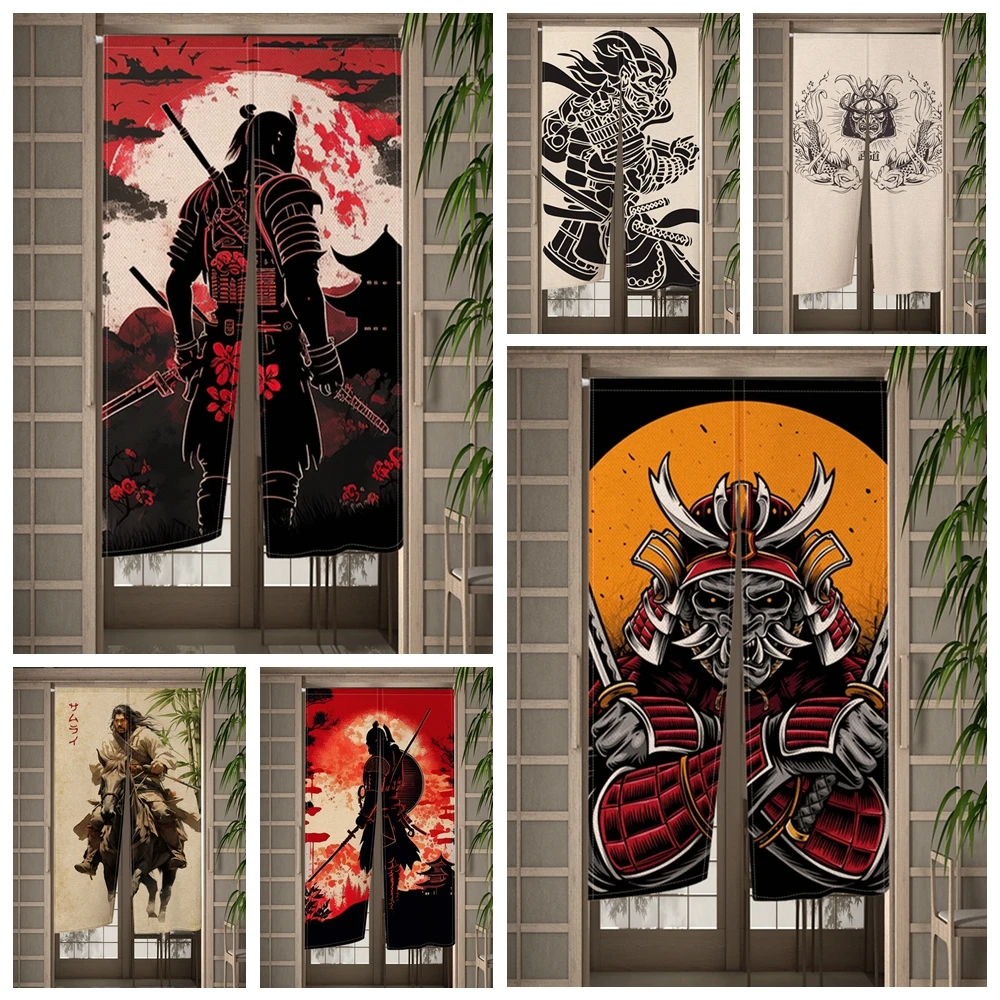 

Японские дверные занавески Bushido, занавески Samurai Sun Ronin для ресторана, кухни, кафе, занавески для входных перегородок, полузанавески