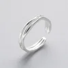 Minimalist Geometric Silver Color Finger Rings For Women Fashion Hug Leaf Flower Branch Feather Cross Opening Ring Party Jewelry