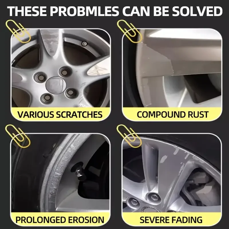 Car wheel hub scratch repair set, wheel hub refurbishment polishing paste, car scratches, rust and fading repair agent