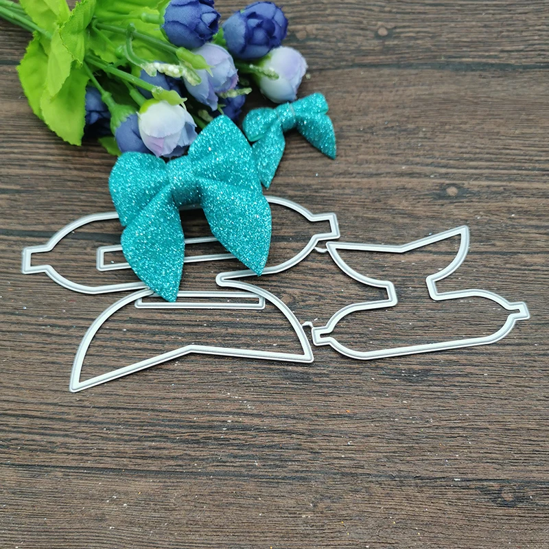 AOKEDIY 2 Pcs 큰 작은 활 금속 절단 다이 스텐실 DIY Scrapbooking 장식 엠보싱 공예 템플릿