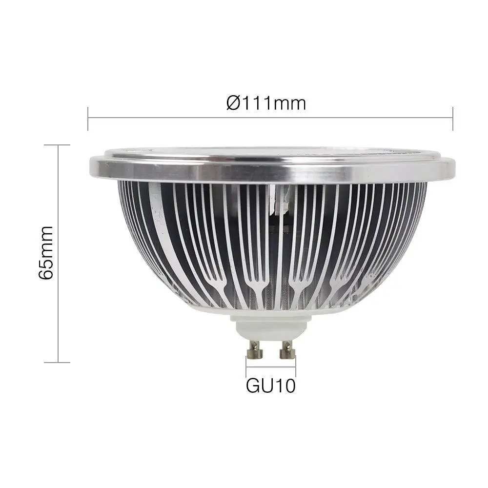 1PCS Super Bright AR111 15W COB LED Downlight AR111 QR111 G53 GU10 Recessed LED Bulb Light Dimmable LED Lamp AC110V/220V/DC12V